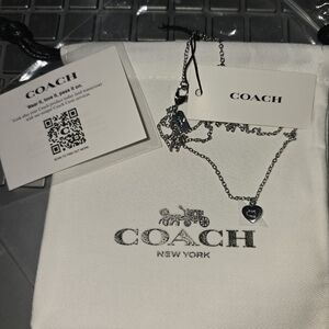 Coach Silver Heart Pendant Necklace